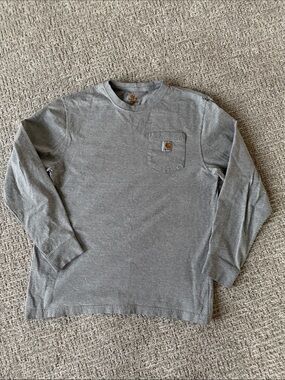 Carhartt Men’s Long-Sleeve Pocket Tee - Heather Gray